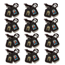 12 Sacred Heart of Jesus Christ & Our of Lady Mt C Leather Scapular LSWCARD-BRN picture