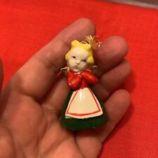 Vintage Ceramic Angel Made In Japan 2” Christmas Ornament picture