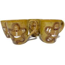 Starbucks Gingerbread Man Coffee Cup Mug Brown Made in Italy 4x3.5 Set of 4 picture