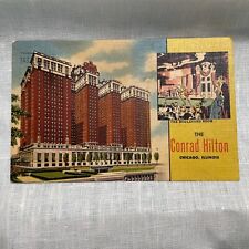 VINTAGE POSTED POSTCARD STAMP 1955 THE CONRAD HILTON HOTEL CHICAGO IL.   picture