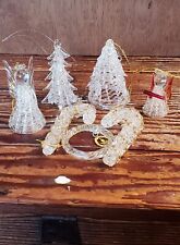 Vintage Christmas Clear Hand Spun Blown Glass Tree Angel Figure ornament Lot  picture