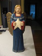 Vintage Joseph Connors Hand Carved Painted Angel with Star Wood Figurine 1994 picture
