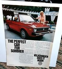 1981 Volkswagen Rabbit Convertible Elke Sommer Original Print Ad picture
