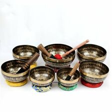 8-12 inch seven chakra Healing Sound Therapy Meditation Singing Bowl Set of 7 picture