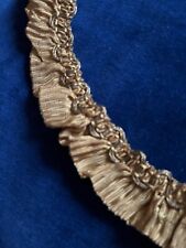 Antique Pleated Ruffle Gold Trim Piece picture