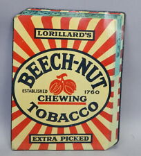Antique 1920s Lorillards Beech Nut Chewing Tobacco Sign Tin Litho Retail Display picture