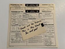 AEA Tune-Up Chart System 1958 Oldsmobile V-8 Series 88  Super 88 & 98 picture