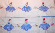 Vintage Hand Embroidered & Crochet SOUTHERN BELLE Bonnet Girl Pillowcase Set picture