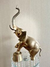 Vintage Brass African Elephant  