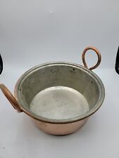 Antique Hammered Hand Made Copper Pot 3.5 qt Copper Riveted Handles Sauce 9