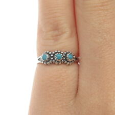 BELL TRADING POST Old Pawn Sterling Silver Real Bisbee Turquoise Ring Size 3.25 picture