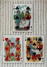 3 Vintage Playing Cards ~ Hustling Joe 1895 Reproduction/Reversible Elves/People picture