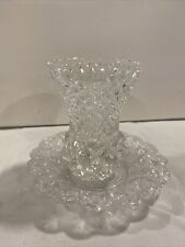 Vintage Small Heavy Cut Crystal Pineapple Shape Vase High Refraction w/saucer-A picture