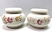 VTG Pair Of Hand Painted Lasting Products Inc Ceramic Floral Candlestick Holders picture