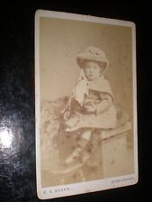 Cdv old photograph girl with ball by Baker at Birmingham c1890s picture