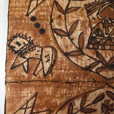 original vintage 1960s Hawaiian tapa bark cloth 39 x 34 picture