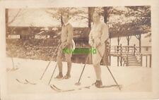 RPPC Postcard Men on Skis Skiing 1928 picture