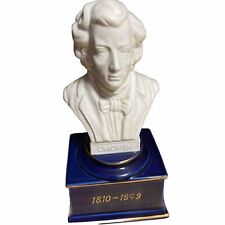 Schmid Bros Japan Music Box Porcelain Chopin 1810-1849 Head Bust Figurine VG picture