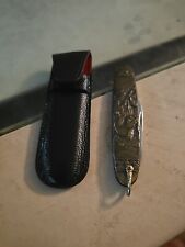 Vintage,  Antique German Soligen Hunter Folding Knife W/ Case.  2 Blade Knife picture