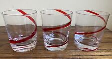 Pier 1 Red Swirl Old Fashioned Glasses Set Of 3 picture