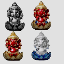 4Pcs Hindu God Lord Ganesha Red White Gray Lp Vijit Thai Amulet. picture