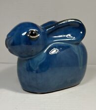 Blue Ceramic Bunny Glazed Finish Handmade picture