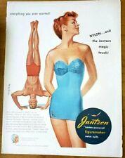 Vintage Jantzen 1950s Women's Swimsuit Original Print Ad Latex Figuremaker  picture