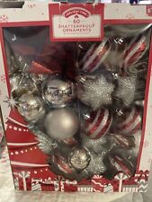 Holiday Time 60 SHATTERPROOF Christmas ORNAMENTS~NIB picture