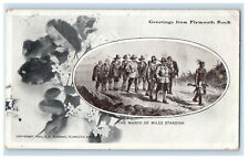 1904 The March of Miles Standish Greetings from Plymouth Rock MA Postcard picture