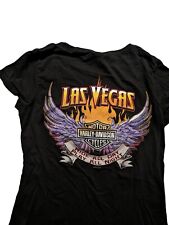 Harley Davidson Women's Shirt Wings Flames Las Vegas Large  picture