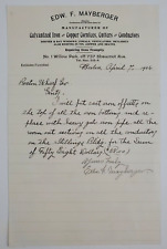 1906 Boston MA Wharf Company Mayberger Billhead Antique Letter Correspondence picture