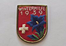 SWITZERLAND-VINTAGE AUTHENTIC WINTERHILFE 1939 DIRNDL TYROL FABRIC METAL BADGE picture
