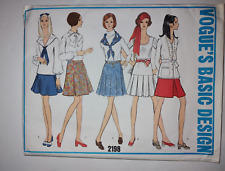 CUT Vintage VOGUE'S BASIC DESIGN 2198 Misses' Skirt Five Versions Waist 24 picture