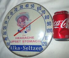 VINTAGE SPEEDY ALKA SELTZER WORKING THERMOMETER ART SIGN CONVEX GLASS COVER PAM picture