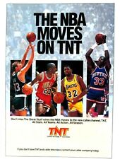 Michael Jordan-Larry Bird-Patrick Ewing-Magic Johnson TNT VTG 1989 Original Ad  picture