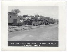 Railroad Train Engine 1963 Vintage Photo Christmas Card Mason Hobbies picture