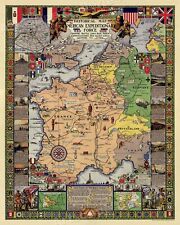 Historical Battle Map of World War I - 1932 Vintage Style Conflict Map - 24x30 picture