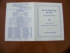 Reynoldsville Pennsylvania PA John M Read Lodge Free Mason 536 Masonic 1949 picture