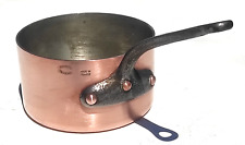 Vintage French 5.7in Copper Saucepan Mauviel Villedieu Mint Tin Lining 2mm 2.2lb picture