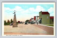 Mackinaw City MI-Michigan, Main Street, Antique, Souvenir Vintage Postcard picture
