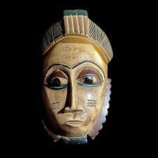 African mask antiques tribal Face vintage Wood Carved Hanging Guro Mask-9481 picture
