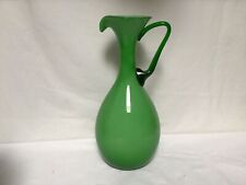 DD28 Vintage Antique Circa Early Century Italian Green Glass Double Layer Kettle picture
