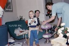 #SM20- d Vintage 35mm Slide Photo-Boy With Toy Weapon - 1960 picture