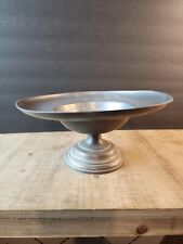 Vintage Holland BDH Pewter Pedastal Footed Heavy Bowl Centerpiece Lopsided picture