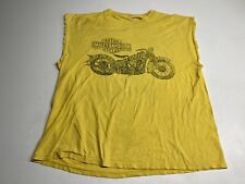 Faded Graphic Tee Yellow Sleeveless Harley Davidson Of New Bern NC Mens Sz Large picture