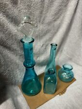 4 vintage torquoise botles and vases picture