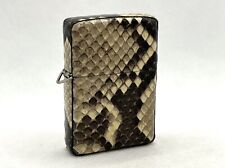 Beautiful Auth ZIPPO 2004 Limited Edition Python Leather Bound Lighter Brown picture