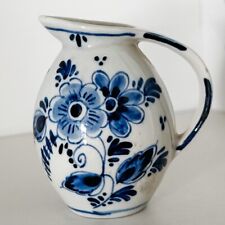 Rare Delft Royal Holland Koninklyk Hand Painted Blue Vase Creamer 1915 Vintage picture