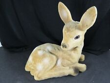Vintage Flocked Reindeer Doe Fawn Christmas Plastic Figurine 7.5