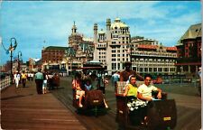 Atlantic City NJ-New Jersey, Rolling Chairs, Boardwalk Vintage Postcard picture